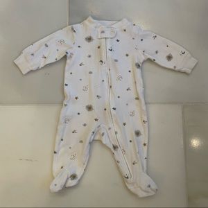 Sun Moon Stars Footie Pajamas 3 Months